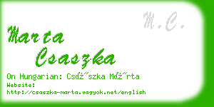 marta csaszka business card